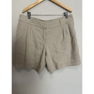 Tori Richard Linen Blend Womens Shorts Size 12 Ivory Vacation Resort Neutral